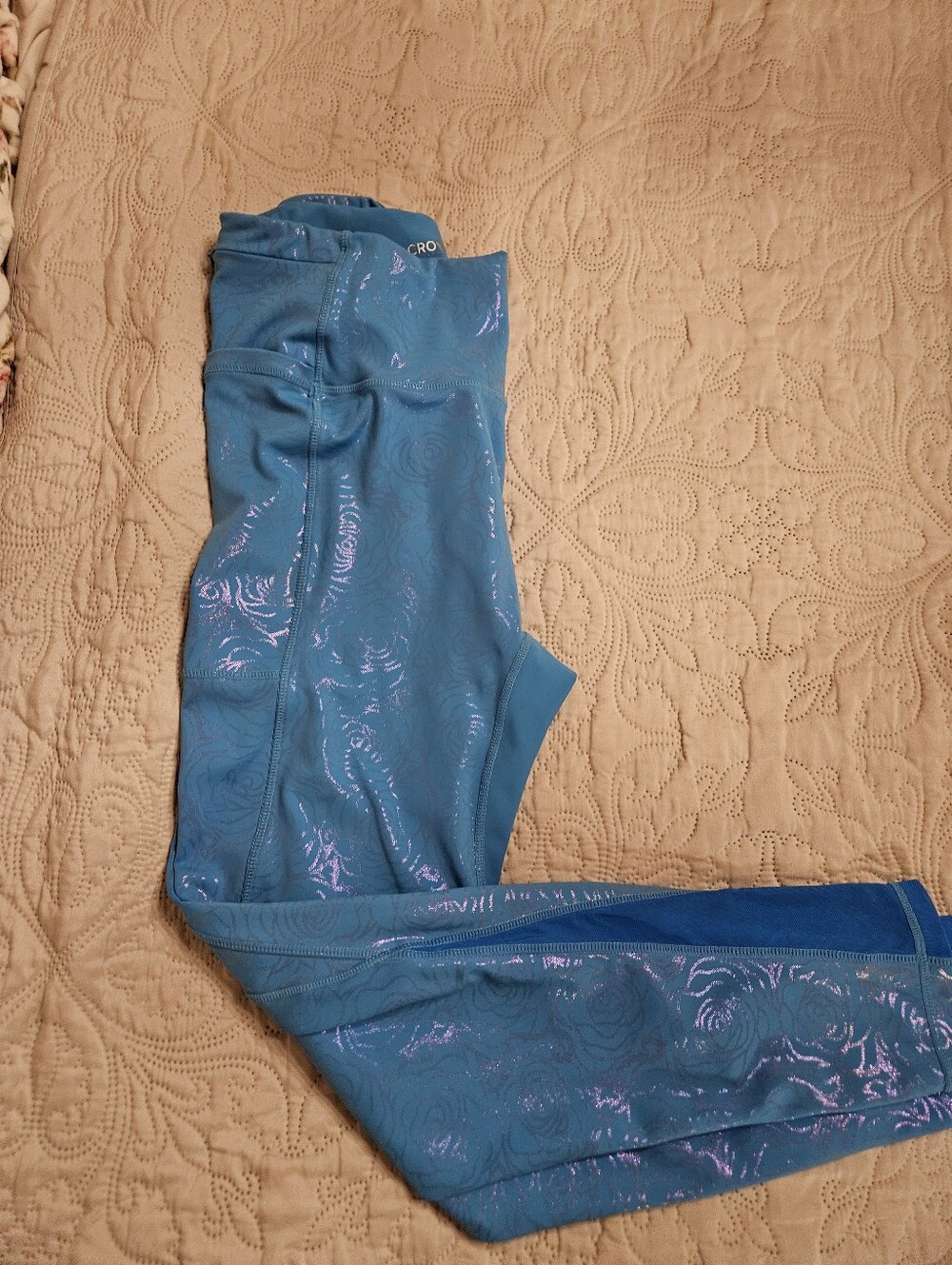 Crowned Athletics Blue Beauty Sleep Leggings Large